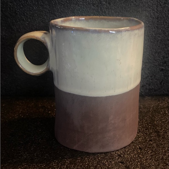 World Market Rustic Coffee Mug, Half Glaze Dip, Half Brown Matte - Picture 2 of 4